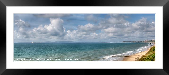 Poole Bay Panorama Framed Mounted Print by Chris Day