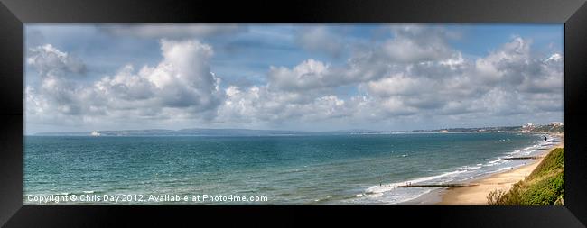 Poole Bay Panorama Framed Print by Chris Day