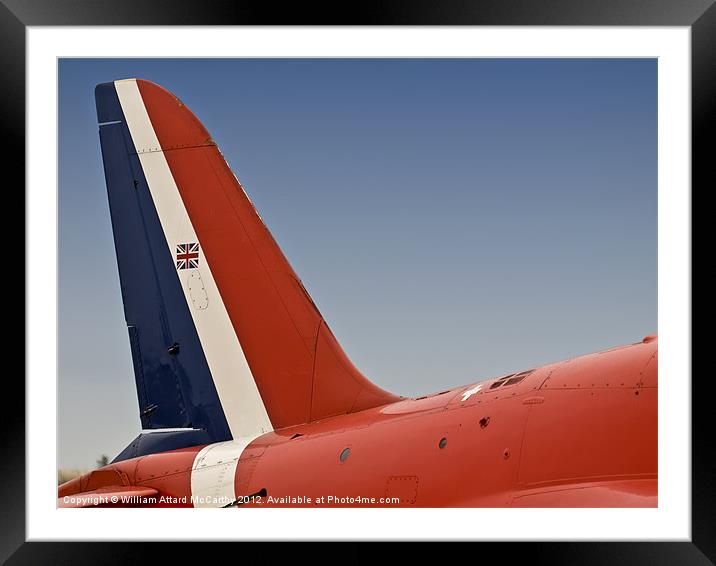 Red Arrows Tailfin Framed Mounted Print by William AttardMcCarthy