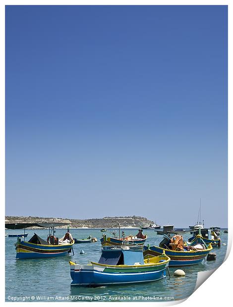 Malta Fishing Village Print by William AttardMcCarthy