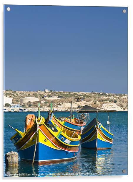 Malta Fishing Village Acrylic by William AttardMcCarthy