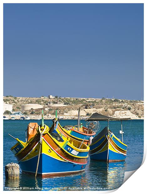 Malta Fishing Village Print by William AttardMcCarthy