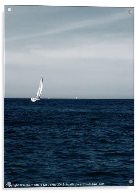 Lone Yacht Acrylic by William AttardMcCarthy