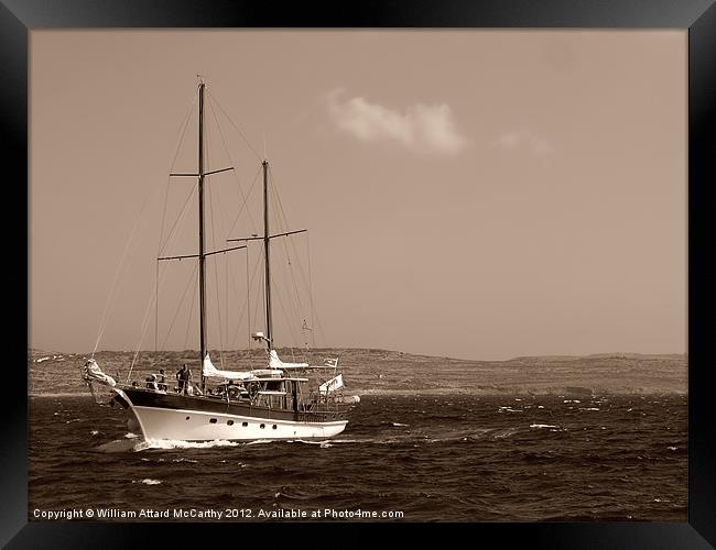 Yachting in the Med Framed Print by William AttardMcCarthy