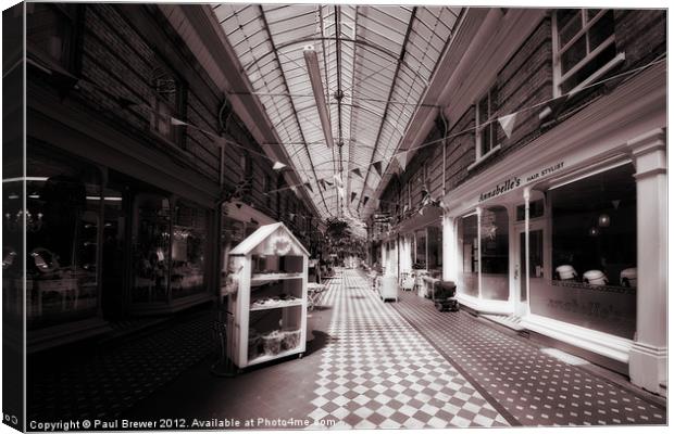 Arcade in Black and white Canvas Print by Paul Brewer