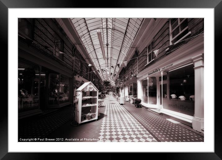 Arcade in Black and white Framed Mounted Print by Paul Brewer