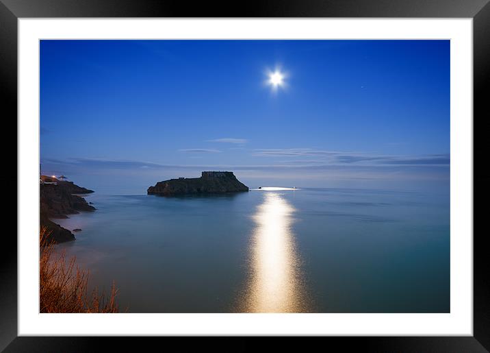 St Catherines by moonlight Framed Mounted Print by Paul Deverson