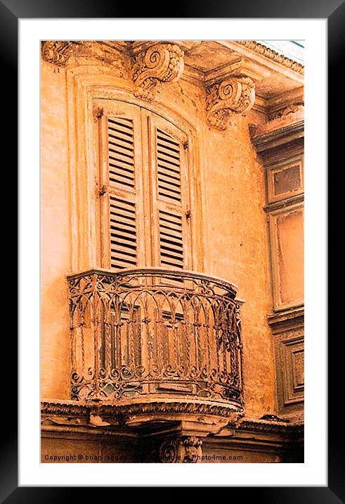 Maltese Balcony Framed Mounted Print by Brian  Raggatt