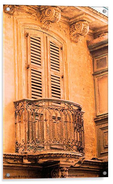 Maltese Balcony Acrylic by Brian  Raggatt