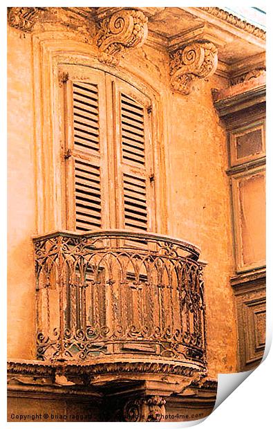 Maltese Balcony Print by Brian  Raggatt
