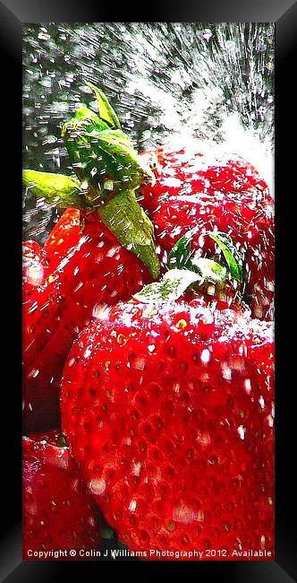 Strawberry Splatter 2.0 Framed Print by Colin Williams Photography