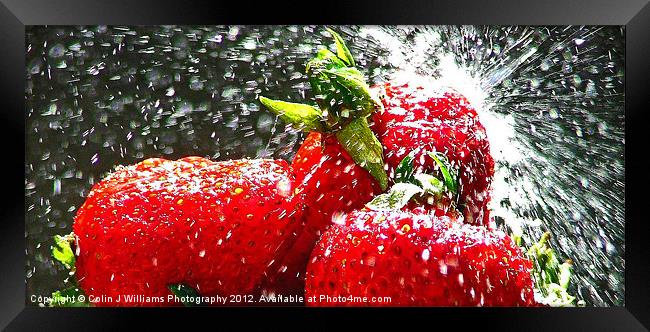 Strawberry Splatter 3.0 Framed Print by Colin Williams Photography
