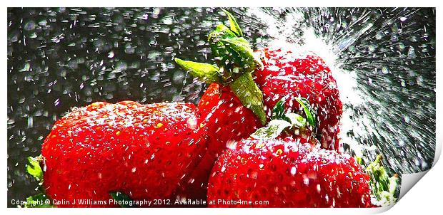 Strawberry Splatter 3.0 Print by Colin Williams Photography
