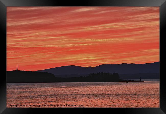 Oban Sunset Framed Print by Fiona Messenger