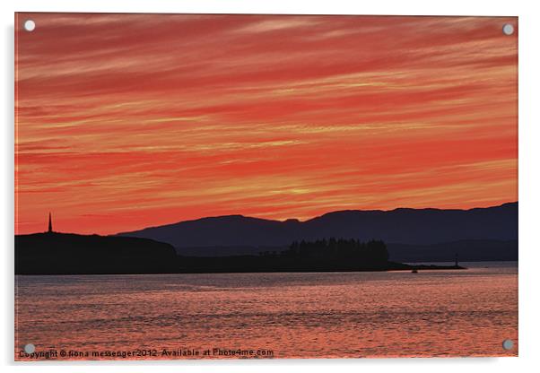 Oban Sunset Acrylic by Fiona Messenger
