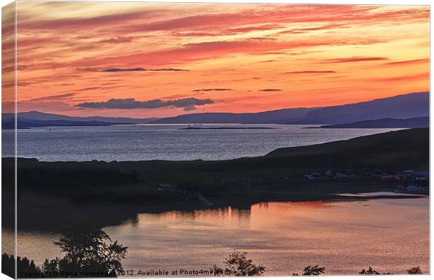 Sunset Over Oban Bay Canvas Print by Fiona Messenger