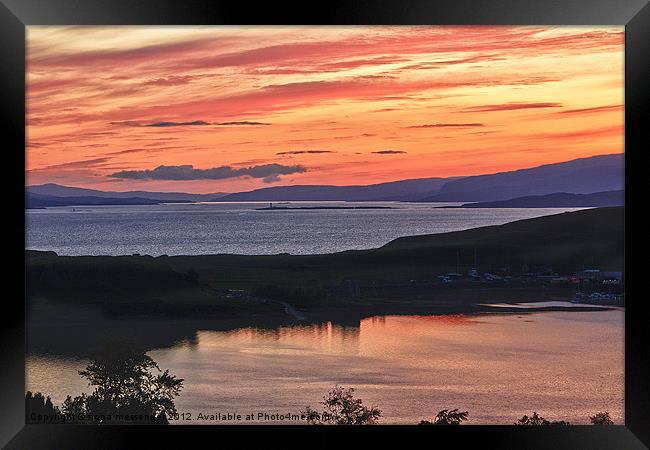 Sunset Over Oban Bay Framed Print by Fiona Messenger