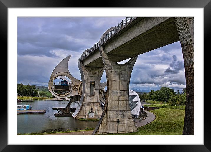 Falkirk Wheel Rotating Framed Mounted Print by Sam Smith