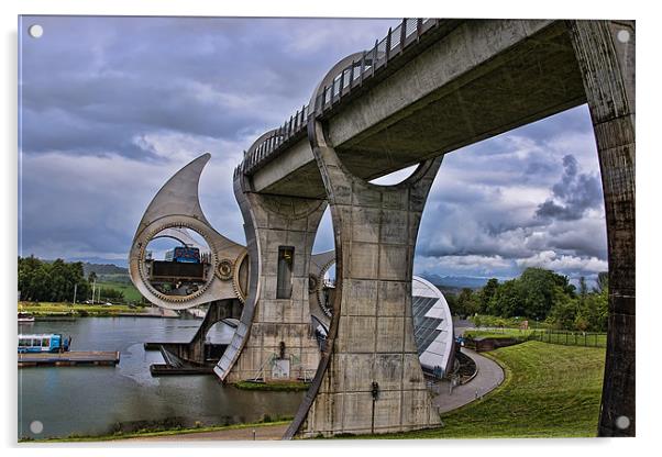 Falkirk Wheel Rotating Acrylic by Sam Smith