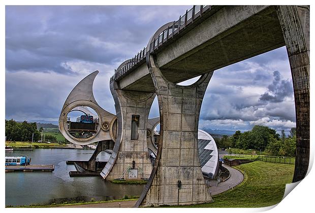 Falkirk Wheel Rotating Print by Sam Smith