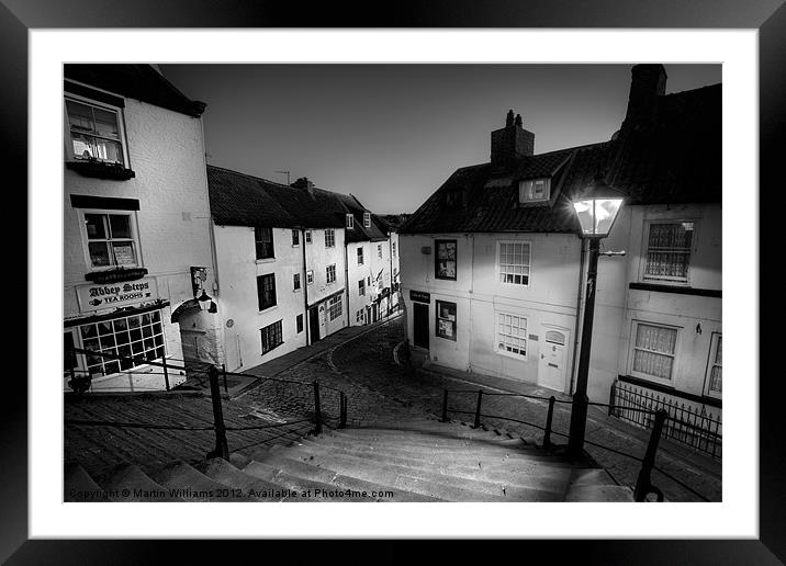 Whitby Steps at Night 2 Framed Mounted Print by Martin Williams