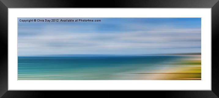 Poole Bay Panorama Abstract Framed Mounted Print by Chris Day