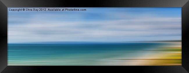 Poole Bay Panorama Abstract Framed Print by Chris Day