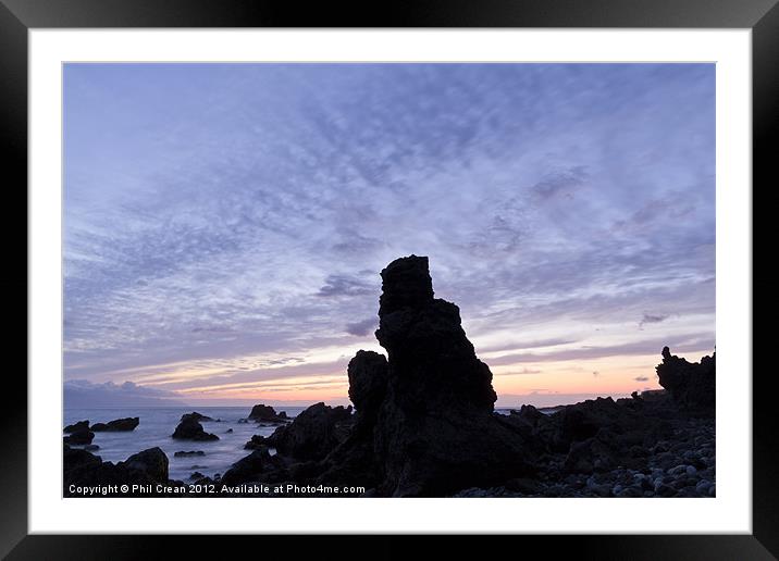 Rock at twilight, Tenerife Framed Mounted Print by Phil Crean