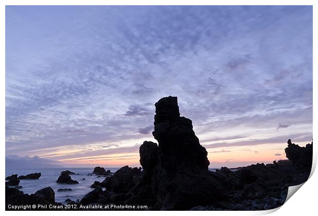 Rock at twilight, Tenerife Print by Phil Crean