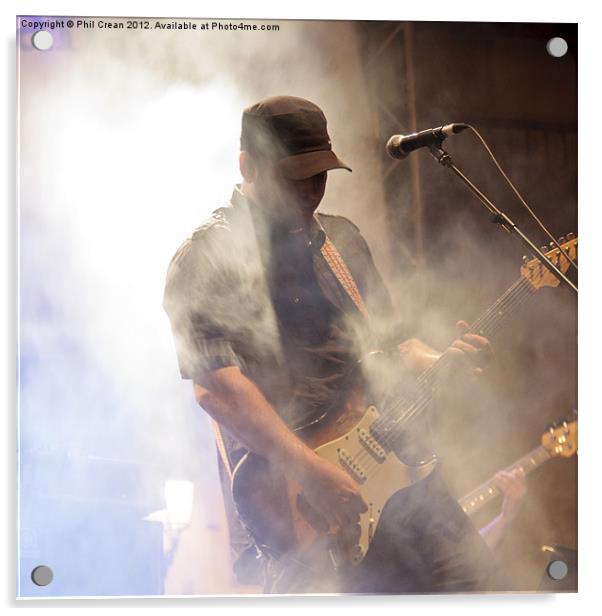 Lightnin Blues band guitarist  Acrylic by Phil Crean