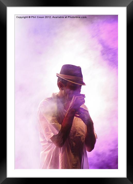 Andy J Forest playing harmonica  Framed Mounted Print by Phil Crean