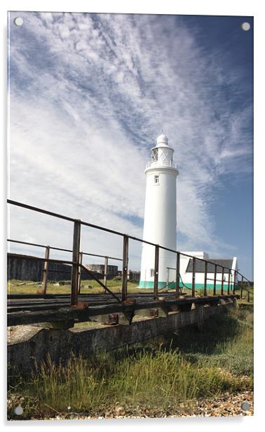 Hurst Spit Lighthouse Acrylic by Ian Jones