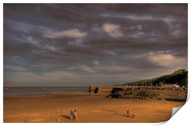 Saundersfoot Harbour Sunset Print by Steve Purnell