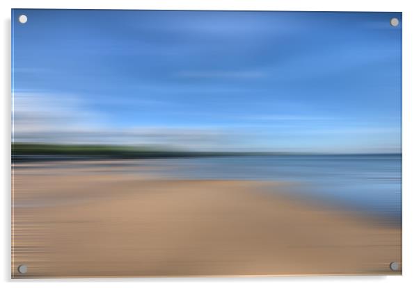 Saundersfoot Beach 2 Blur Acrylic by Steve Purnell