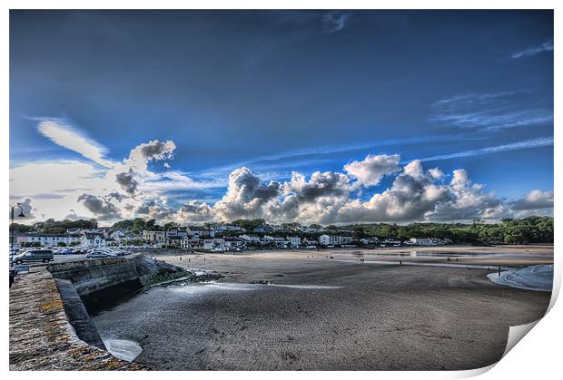 Along the harbour wall Print by Steve Purnell