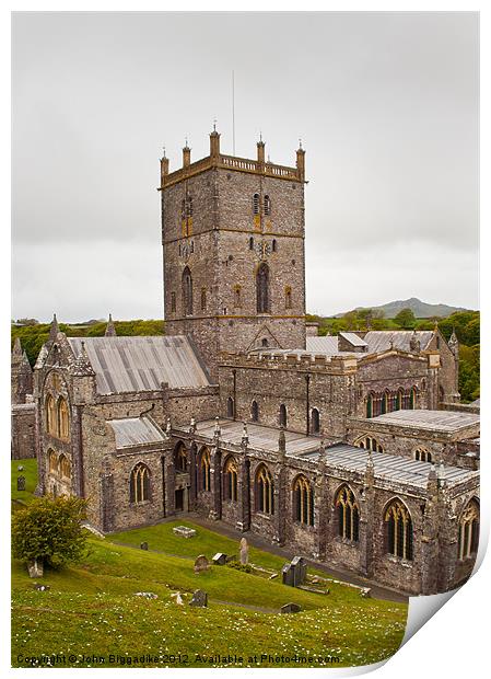 St David's Cathedral 2 Print by John Biggadike