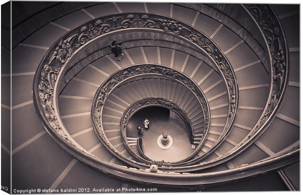 Spiral staircase by Giuseppe Momo Canvas Print by stefano baldini