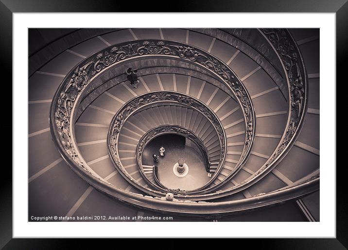 Spiral staircase by Giuseppe Momo Framed Mounted Print by stefano baldini