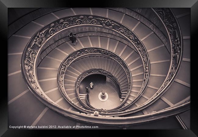 Spiral staircase by Giuseppe Momo Framed Print by stefano baldini