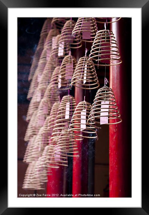 Chinese Incense Coils Framed Mounted Print by Zoe Ferrie