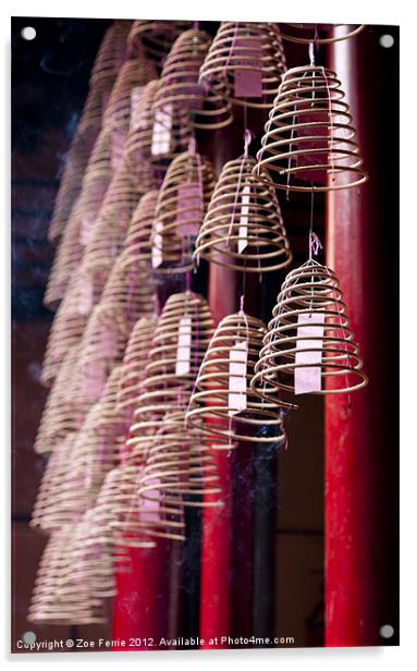 Chinese Incense Coils Acrylic by Zoe Ferrie
