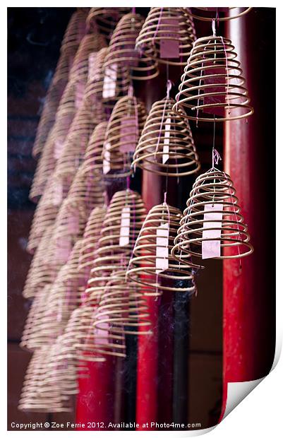 Chinese Incense Coils Print by Zoe Ferrie