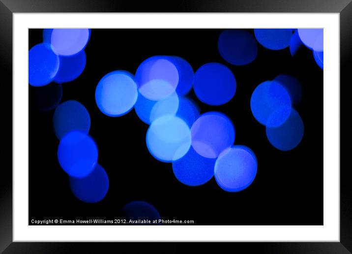 Bokeh Blues Framed Mounted Print by Emma Howell-Williams