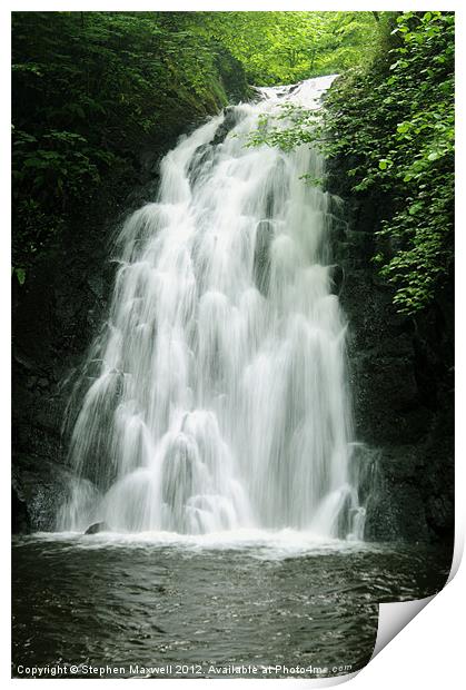 Glenoe Waterfall Print by Stephen Maxwell