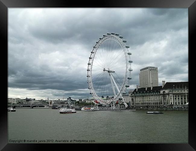 London Eye and River Thames Framed Print by Mandie Jarvis
