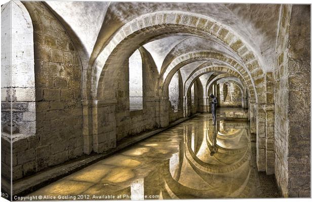 Winchester Cathedral Crypt Canvas Print by Alice Gosling
