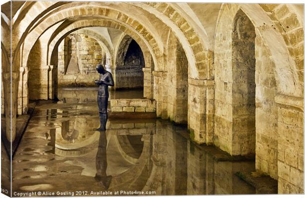 Crypt at Winchester Cathedral Canvas Print by Alice Gosling
