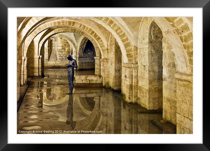Crypt at Winchester Cathedral Framed Mounted Print by Alice Gosling