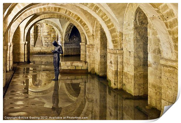 Crypt at Winchester Cathedral Print by Alice Gosling