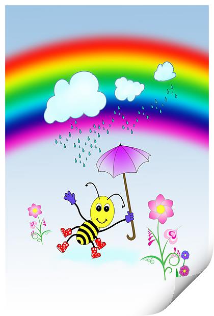 Bee Happy Print by Julie Hoddinott
